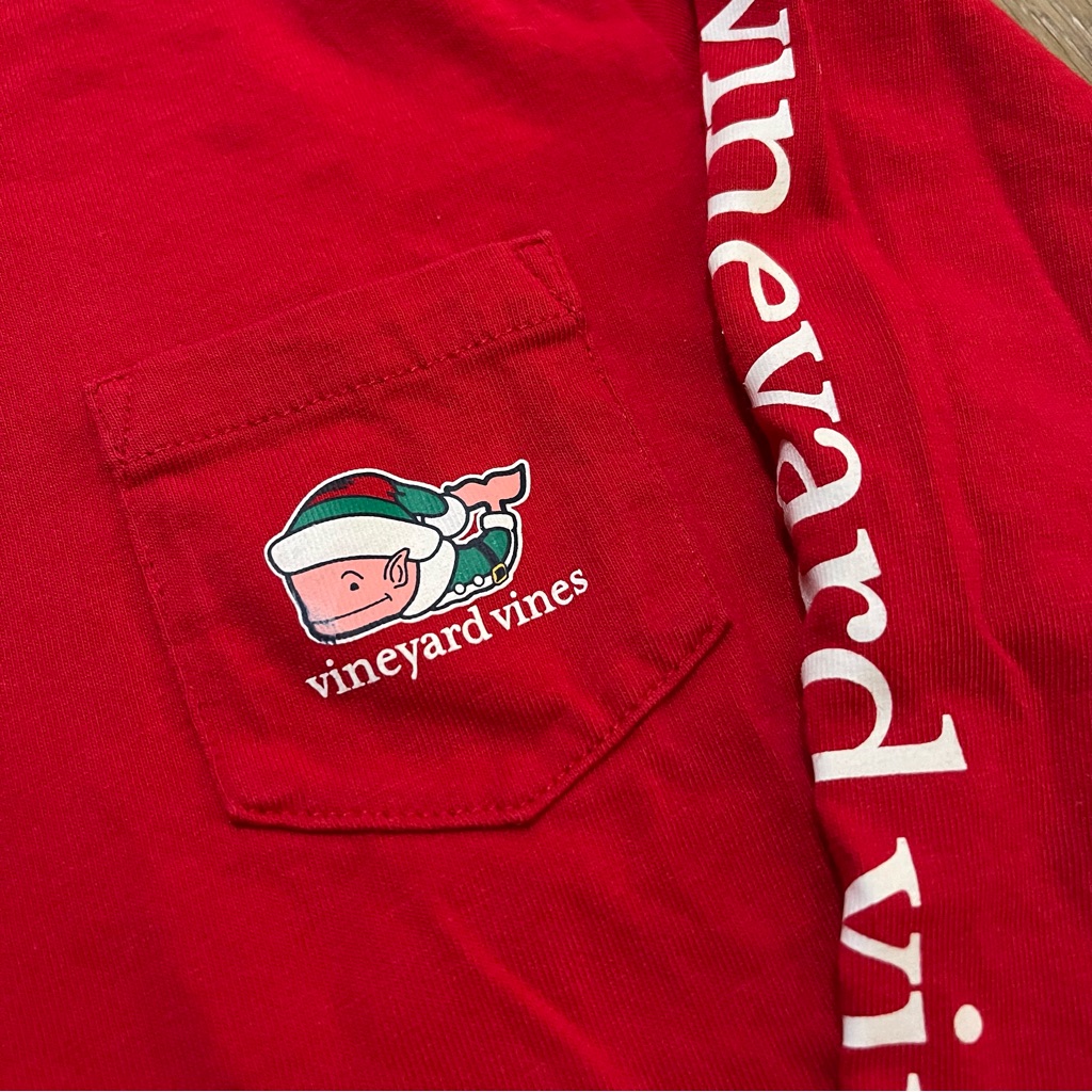 Vineyard Vines Red Long Sleeve Tee